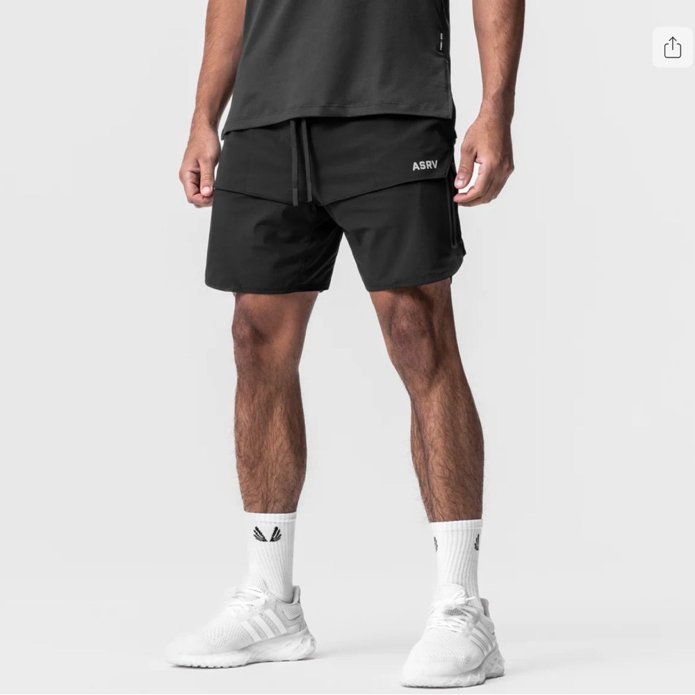 ASRV Men's Athletic Shorts Tetra-Lite 7”/ Gray, White, Black, Navy - Picture 3 of 5